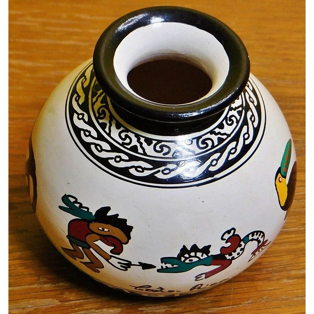 Vintage Costa Rican Pottery Stubby Vase